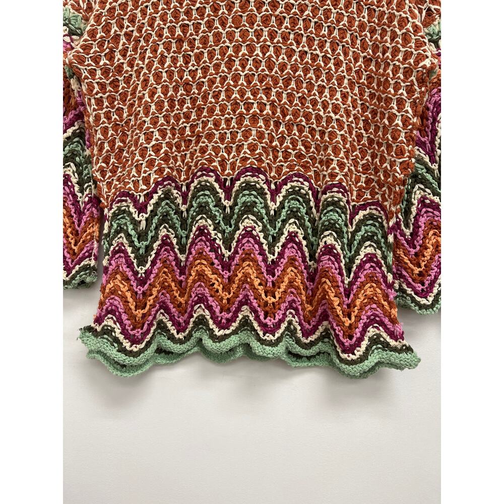 Free People Heatwave Pullover Crochet Boho Hippie Chevron Colorful Sweater - Sml - Picture 7 of 14
